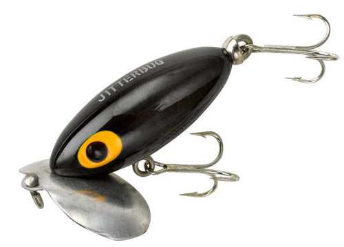 Arbogast Jitterbug Clicker 2 inch Wakebait Black