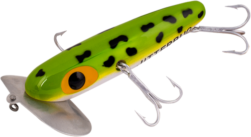Arbogast Jitterbug XL 4 1/2 inch Wakebait - Frog/White Belly