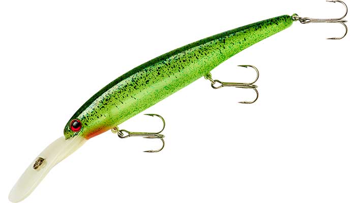 Bandit Walleye Deep Glow 4 3/4 inch Trolling Plug - Green Black Splatter