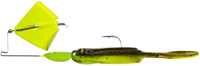 Big Bite Baits Tour Toad Buzzbait Chartreuse Blade/Green Pumpkin/Opaque Chartresue Toad