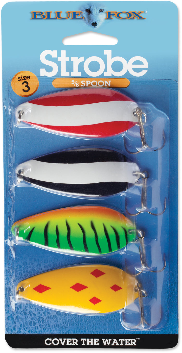 Blue Fox Classic Strobe Tear Drop Spoon Kit - 5/8 oz - 4 pack