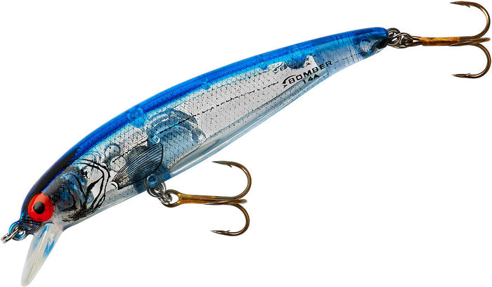 Bomber B14 Long A 3 1/2 inch Suspending Jerkbait - Silver Flash Blue Back