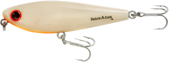 Bomber Saltwater Grade Badonk-A-Donk HP Rattling Topwater Walker - Bone/Orange
