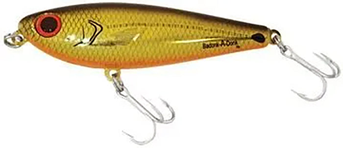 Bomber Saltwater Grade Badonk-A-Donk HP Rattling Topwater Walker - Gold Black Back Orange Belly