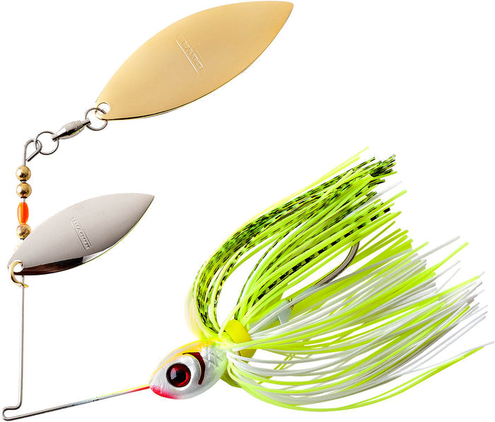 Booyah Double Willow Blade Spinnerbait - Chartreuse White Shad