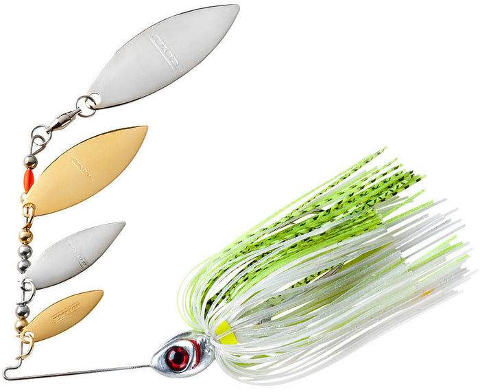 Booyah Super Shad 3/8 oz Quad Spinnerbait Chartreuse Glimmer