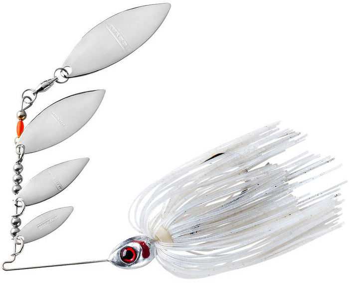 Booyah Super Shad 3/8 oz Quad Spinnerbait - Pearl Shiner