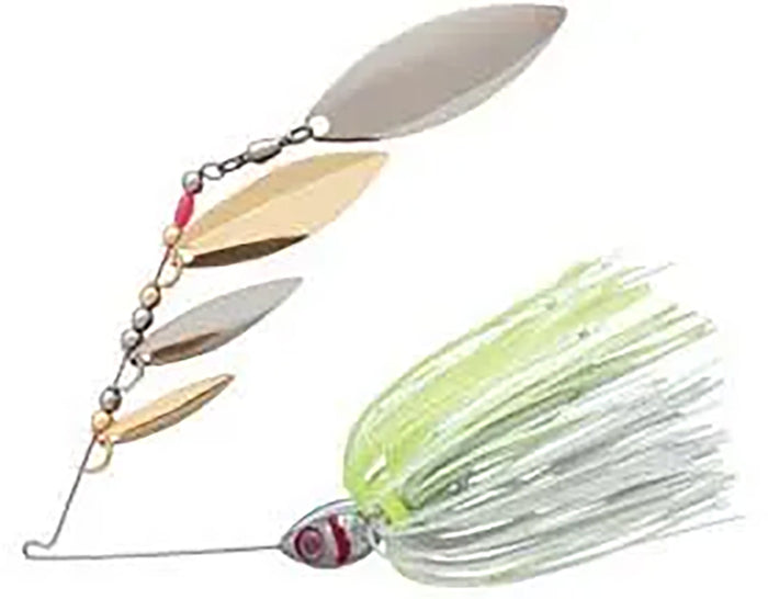 Booyah Super Shad 3/8 oz Quad Spinnerbait - Silver Chartreuse