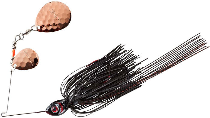 Booyah Tux & Tails Double Colorado Leaf Spinnerbait - Black and Copper