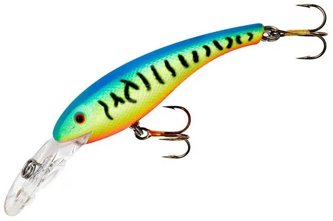 Cotton Cordell Wally Diver Suspending Walleye Lure - Chartreuse Blue Tiger