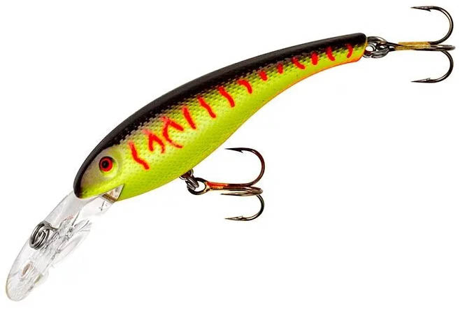 Cotton Cordell Wally Diver Suspending Walleye Lure - Yellow Brown Tiger