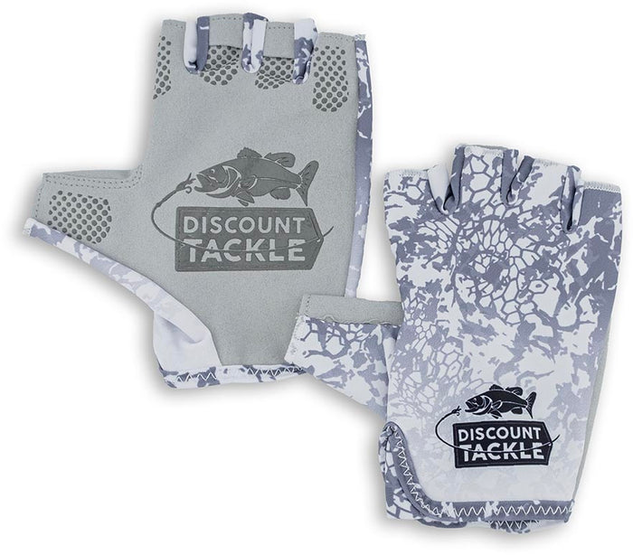 Discount Tackle Shorty Fishing Gloves - Grey/White Fade - Net Man Camo