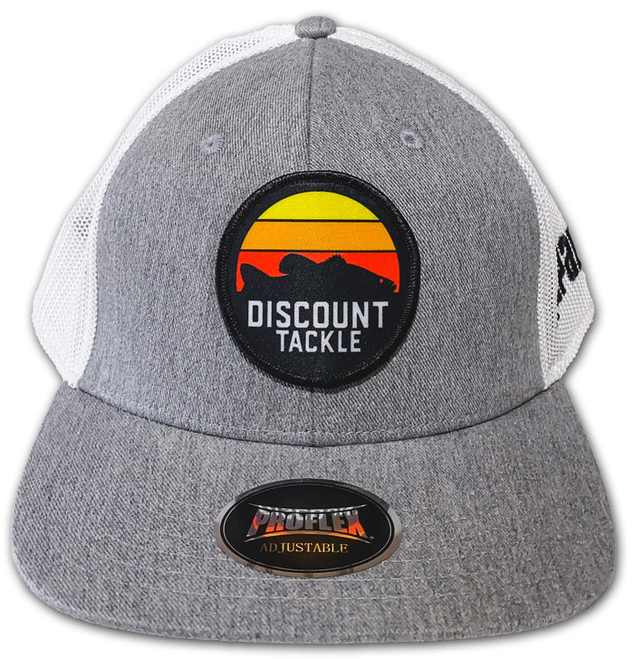 Discount Tackle Sunset Bass Snapback Hat - Grey/White