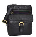 DR287 Real Leather Retro Cross Body Bag Classic Black 1