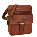 DR287 Real Leather Retro Cross Body Bag Classic Tan 1
