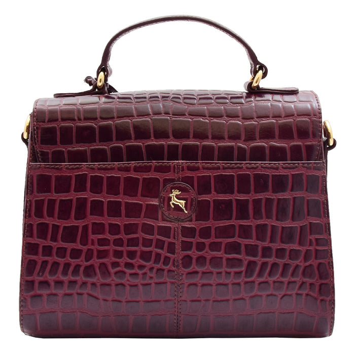 DR300 Women's Smart Work Leather Organiser Shoulder Bag Bordo 2