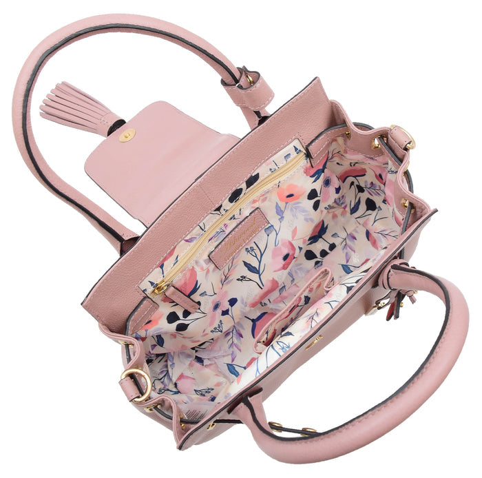 DR305 Women's Genuine Leather Shoulder Hobo Handbag Dress Bag Rose 6