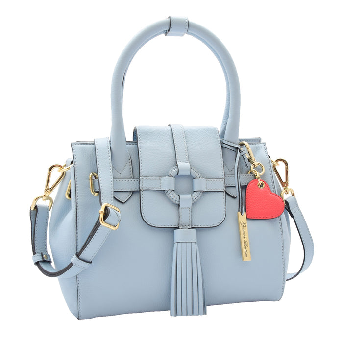 DR305 Women's Genuine Leather Shoulder Hobo Handbag Dress Bag Sky Blue 1