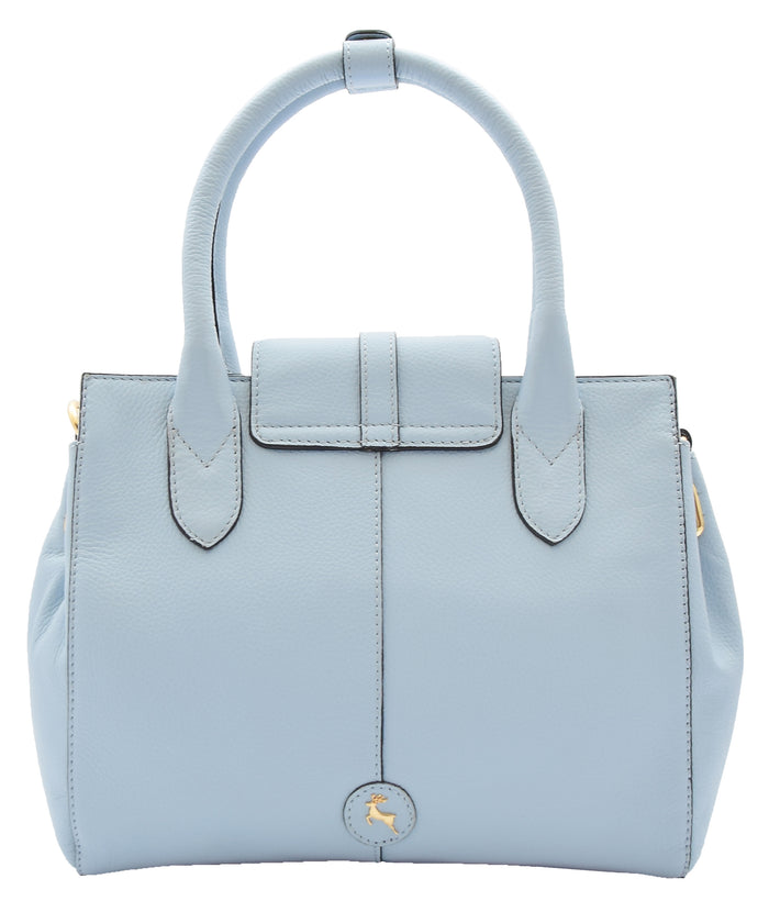 DR305 Women's Genuine Leather Shoulder Hobo Handbag Dress Bag Sky Blue 3