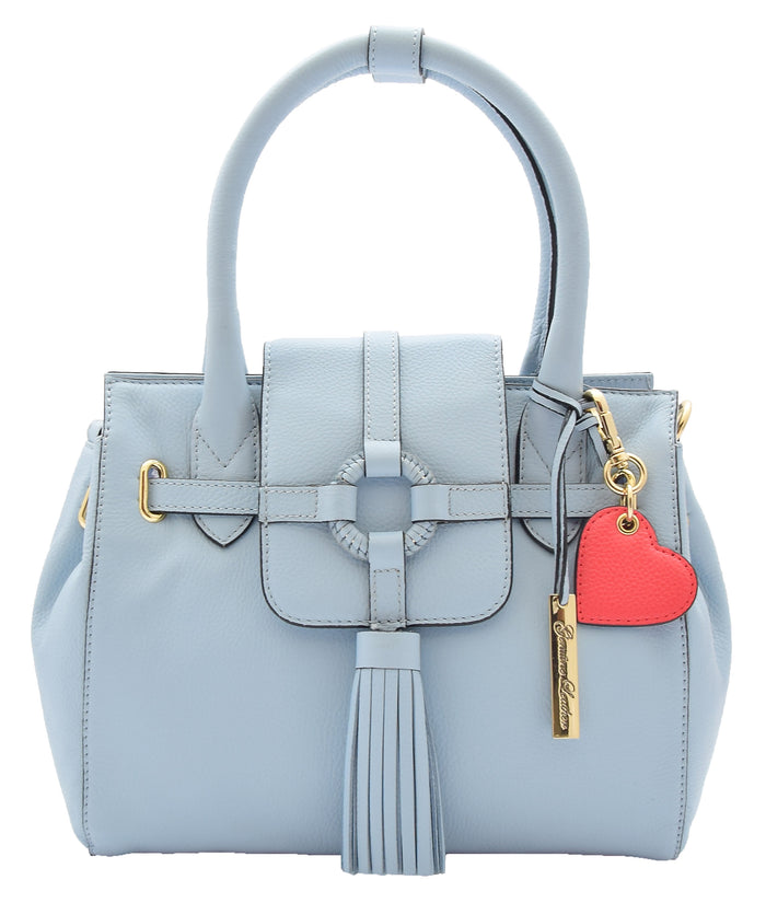 DR305 Women's Genuine Leather Shoulder Hobo Handbag Dress Bag Sky Blue 5