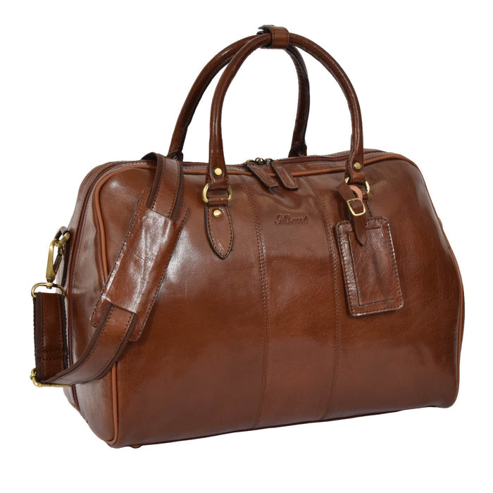 DR309 Zip Around Leather Travel Holdall Monaco Chestnut 1