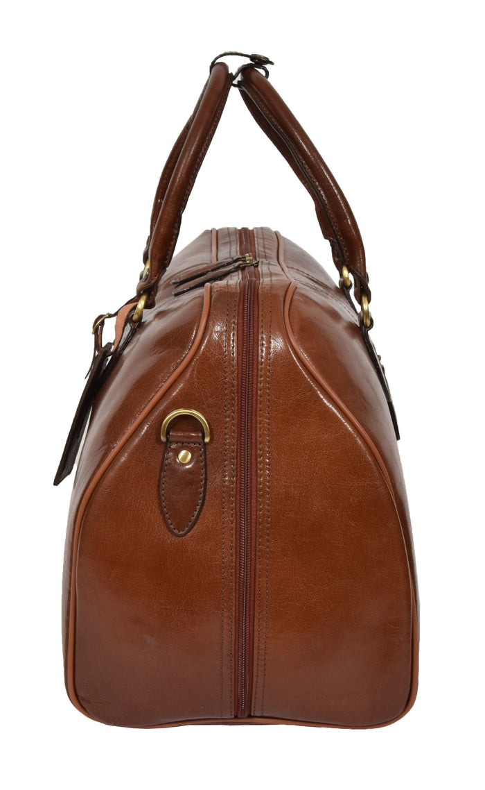 DR309 Zip Around Leather Travel Holdall Monaco Chestnut 2
