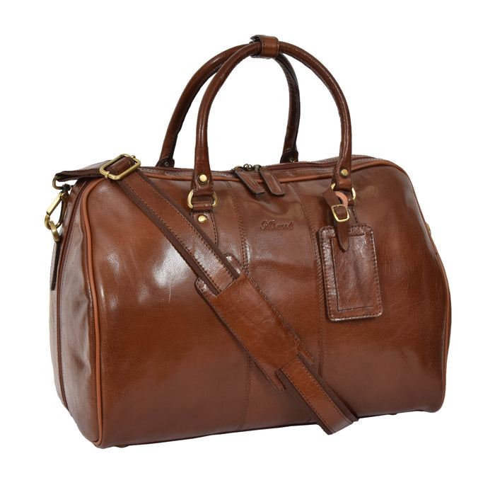 DR309 Zip Around Leather Travel Holdall Monaco Chestnut 6