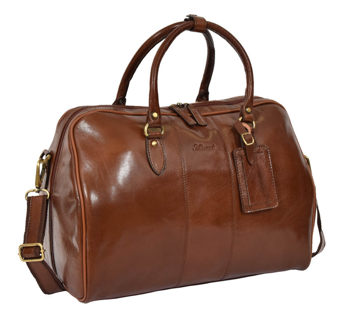 DR309 Zip Around Leather Travel Holdall Monaco Chestnut 7