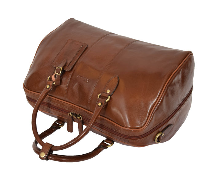 DR309 Zip Around Leather Travel Holdall Monaco Chestnut 8