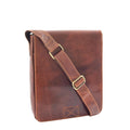 DR320 Men's Leather Cross Body Flight Messenger Bag Brown 1