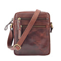 DR336 Men's Leather Cross Body Flight Bag Brown 1