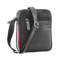 DR338 Men's Leather Cross Body Small Flight Bag Black 1