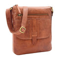 DR344 Women's Leather Cross Body Messenger Bag Cognac 1