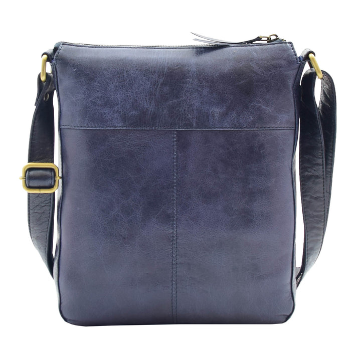 DR344 Women's Leather Cross Body Messenger Bag Navy 8