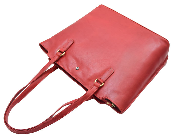 DR357 Women's Large Casual Real Leather Shoulder Handbag Bordo 6