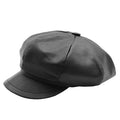 DR399 Women's Real Leather Peaked Cap Ballon Black 1