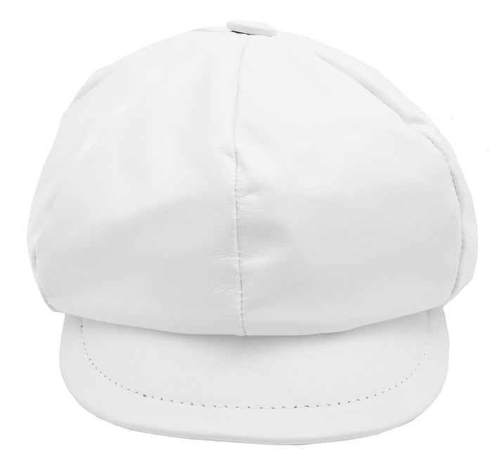 DR399 Women's Real Leather Peaked Cap Ballon White 2