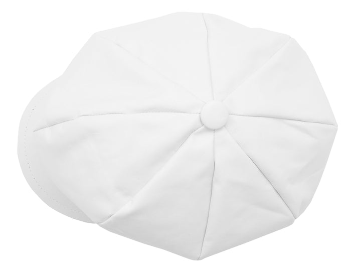 DR399 Women's Real Leather Peaked Cap Ballon White 3