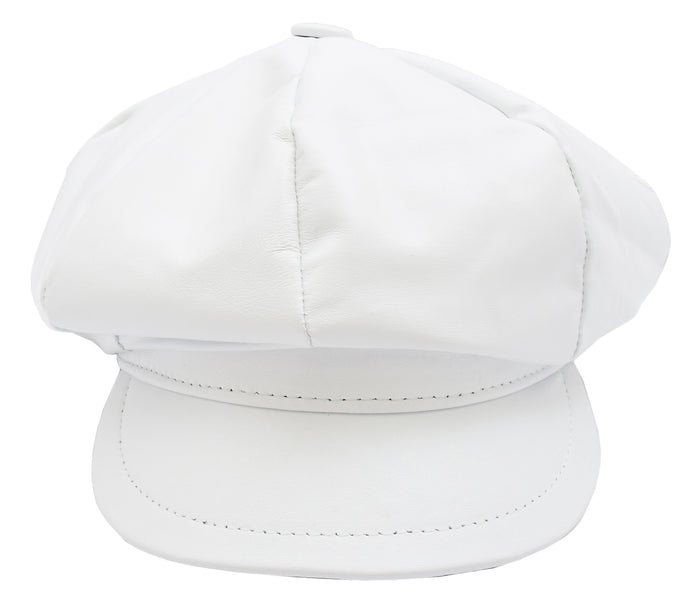 DR399 Women's Real Leather Peaked Cap Ballon White 6