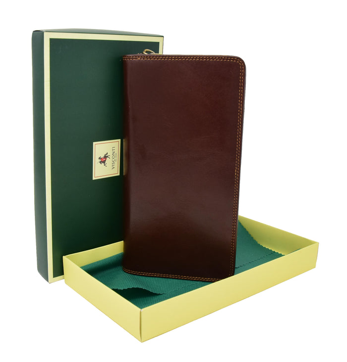 DR433 Exclusive Leather Passport Travel Wallet Brown 6