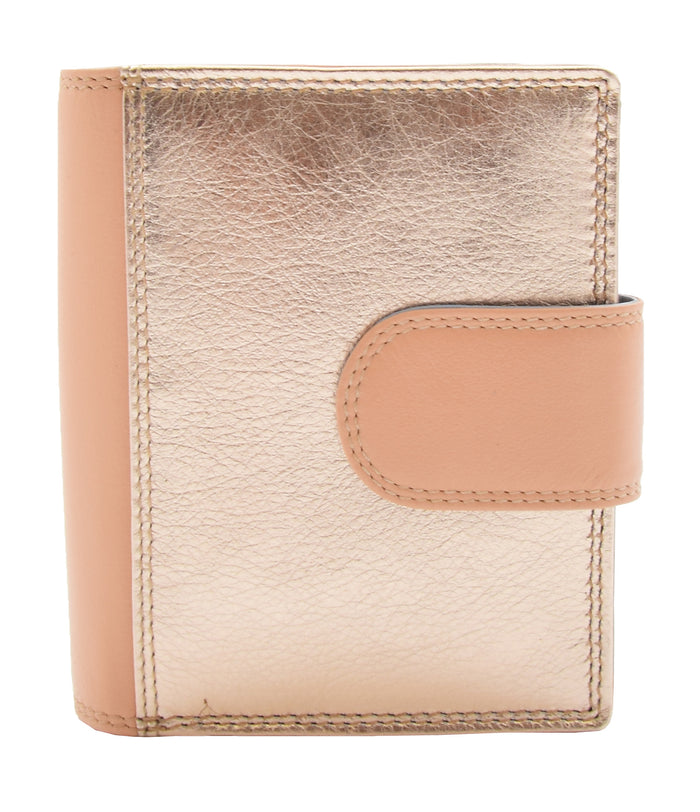 DR450 Women's Bifold Soft Leather Purse Rose Gold 2