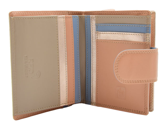 DR450 Women's Bifold Soft Leather Purse Rose Gold 4