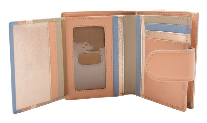 DR450 Women's Bifold Soft Leather Purse Rose Gold 5