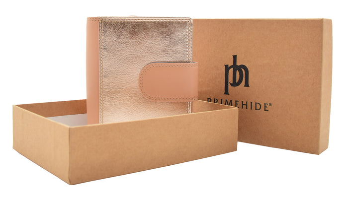 DR450 Women's Bifold Soft Leather Purse Rose Gold 7