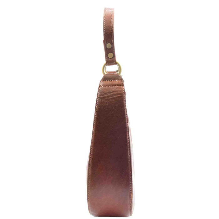 DR557 Women's Real Leather Classic Shoulder Hobo Bag Chestnut 3