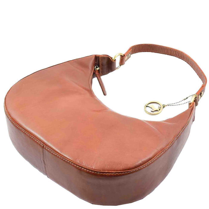 DR557 Women's Real Leather Classic Shoulder Hobo Bag Chestnut 7