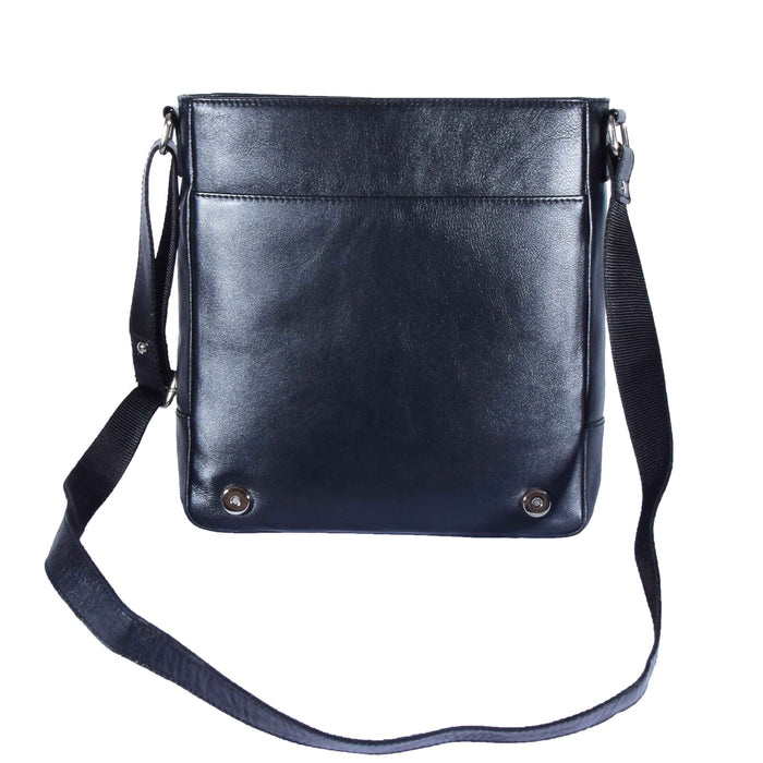 DR598 Men's Genuine Leather Travel Shoulder Cross Body Bag Black 4