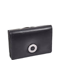 DR687 Women's Soft Leather Trifold Metal Frame Purse Black 1