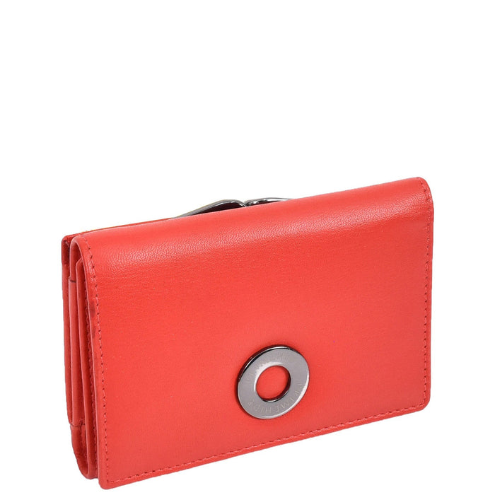 DR687 Women's Soft Leather Trifold Metal Frame Purse 1