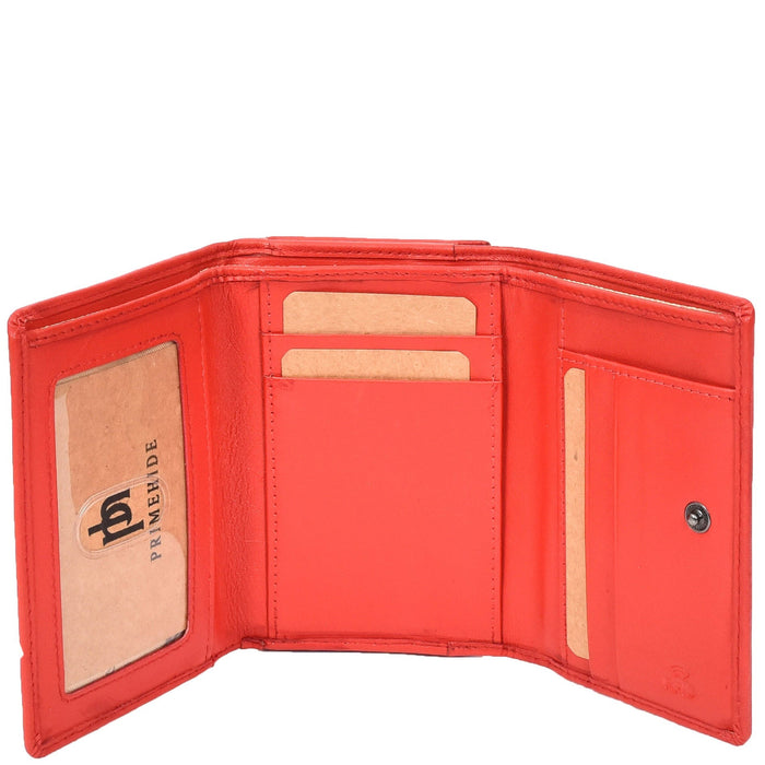 DR687 Women's Soft Leather Trifold Metal Frame Purse 4